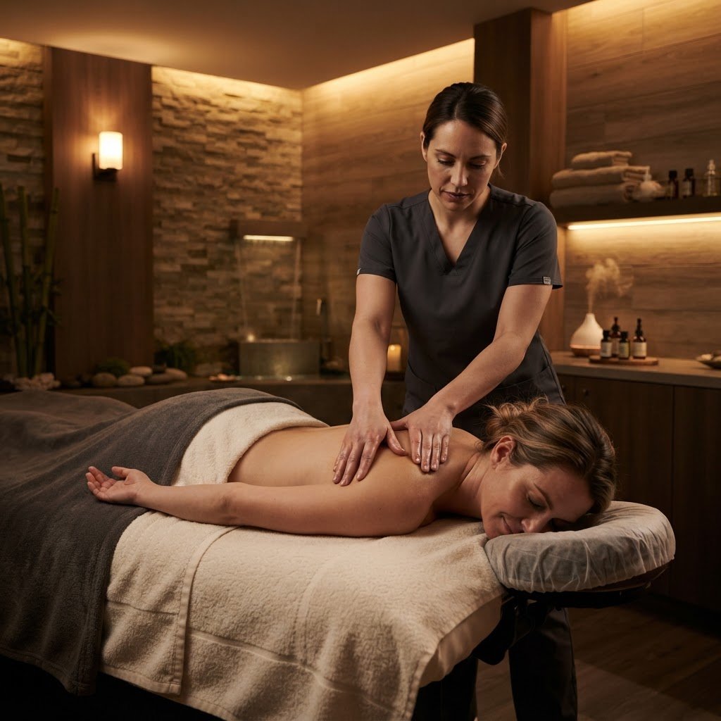 Professional relaxation massage treatment in a premium spa setting